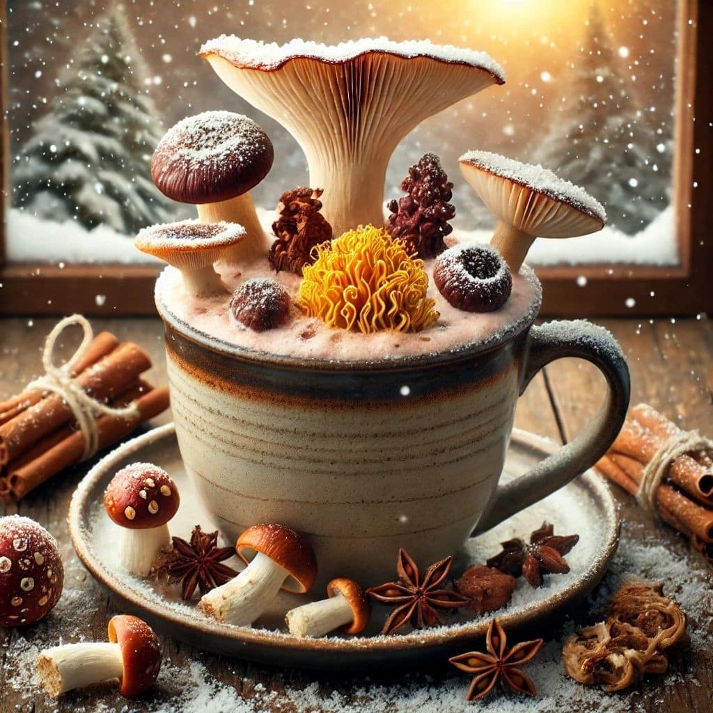 5 mushroom and hot chocolate